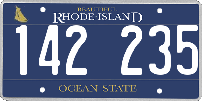 RI license plate 142235