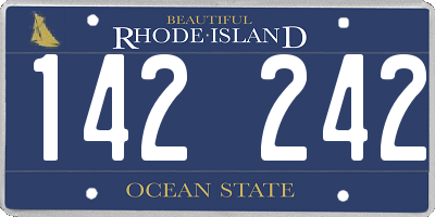 RI license plate 142242