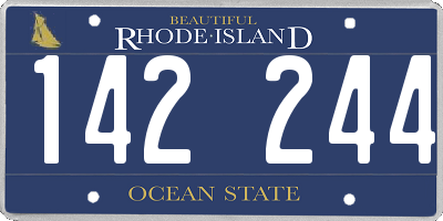 RI license plate 142244