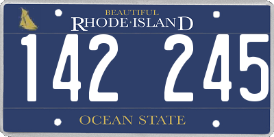 RI license plate 142245