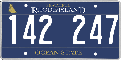 RI license plate 142247