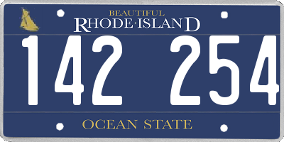 RI license plate 142254