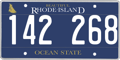 RI license plate 142268