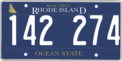 RI license plate 142274