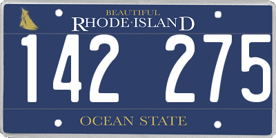 RI license plate 142275