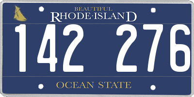 RI license plate 142276