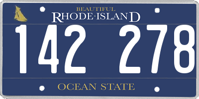 RI license plate 142278
