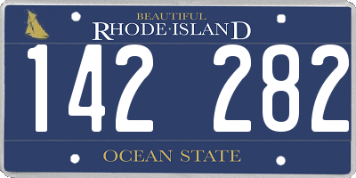 RI license plate 142282