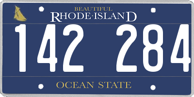 RI license plate 142284