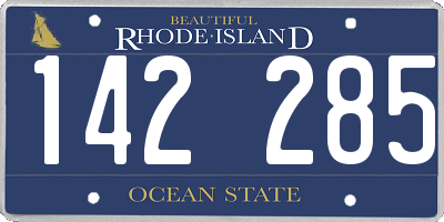 RI license plate 142285