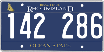 RI license plate 142286