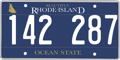 RI license plate 142287