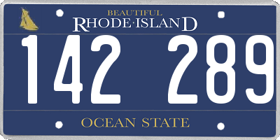 RI license plate 142289
