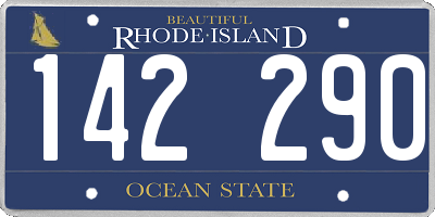 RI license plate 142290