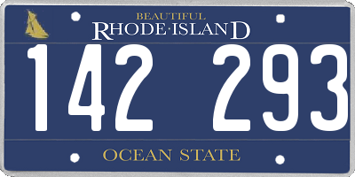 RI license plate 142293
