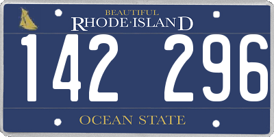 RI license plate 142296