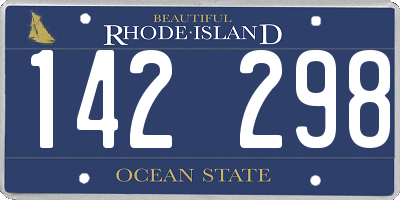 RI license plate 142298