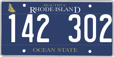 RI license plate 142302
