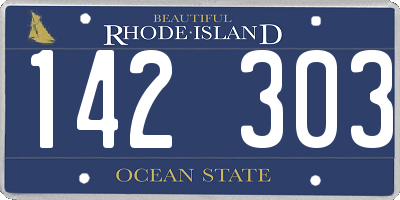 RI license plate 142303