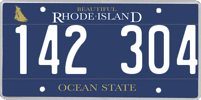 RI license plate 142304