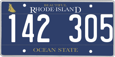 RI license plate 142305
