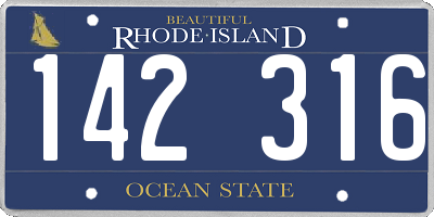 RI license plate 142316