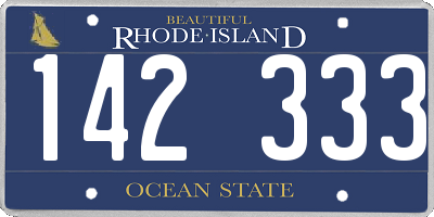 RI license plate 142333