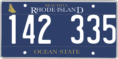 RI license plate 142335