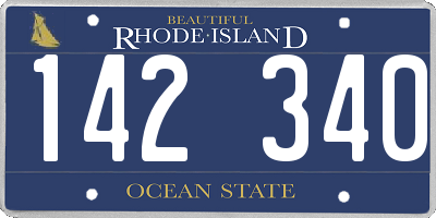 RI license plate 142340