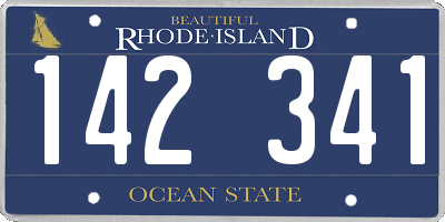 RI license plate 142341
