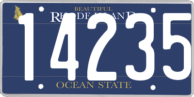 RI license plate 14235