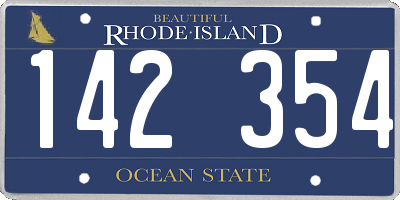 RI license plate 142354