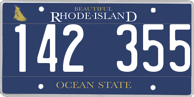 RI license plate 142355