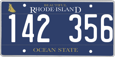RI license plate 142356