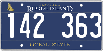 RI license plate 142363