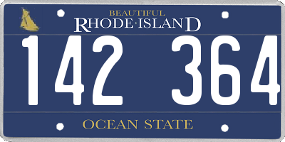 RI license plate 142364