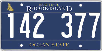 RI license plate 142377