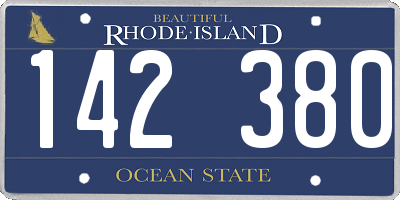 RI license plate 142380