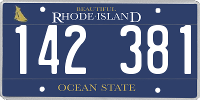 RI license plate 142381