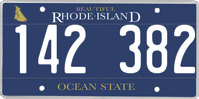 RI license plate 142382