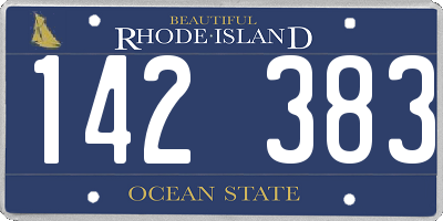 RI license plate 142383