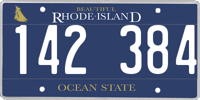 RI license plate 142384