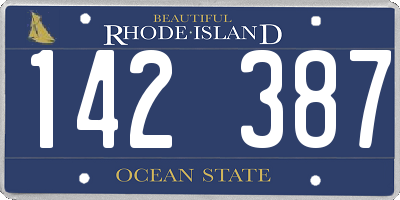 RI license plate 142387