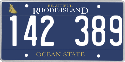 RI license plate 142389