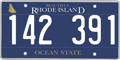 RI license plate 142391