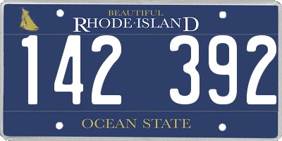 RI license plate 142392
