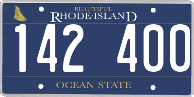 RI license plate 142400