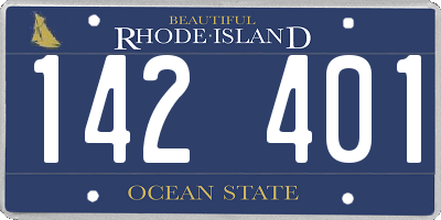 RI license plate 142401