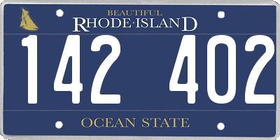 RI license plate 142402
