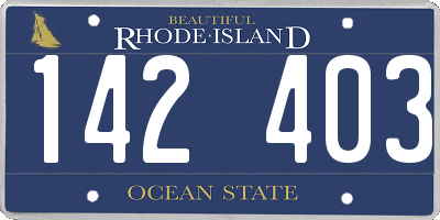 RI license plate 142403